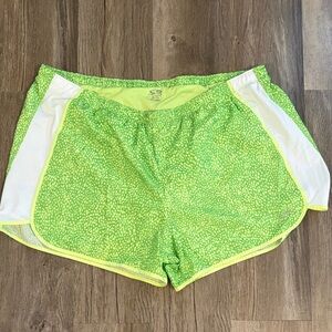 Champion Neon Lime Green Athletic Shorts with White Side Panels Size XL